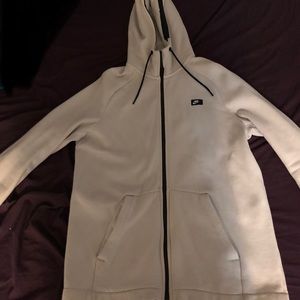 White Nike zip up hoodie